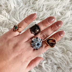 4 Pack Vintage Costume Rings
